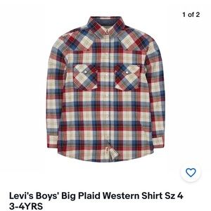 COPY - Levi's Boys' Big Plaid Western Shirt Sz 4 …